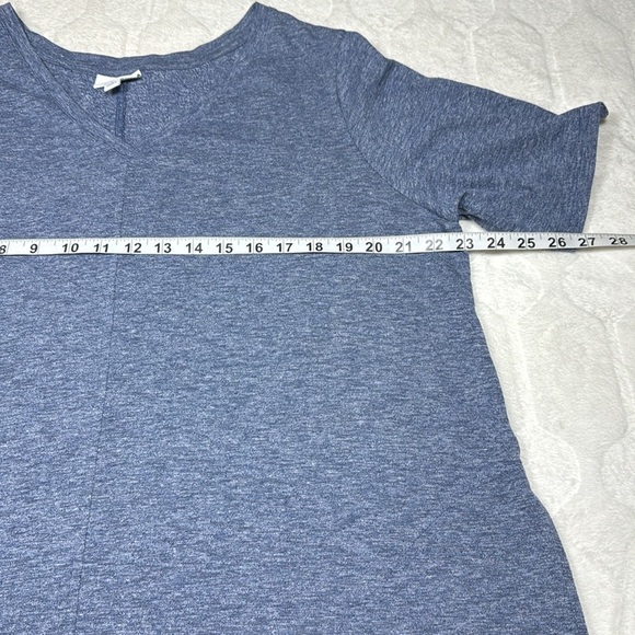 J.Jill Women’s Blue Heathered Cotton Blend Maxi Dress 1X Relaxed Fit Summer Fall - Picture 4 of 10